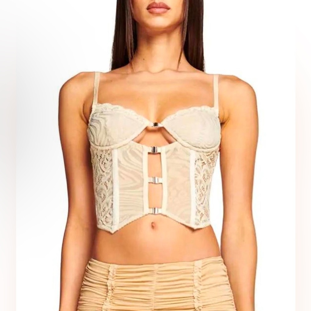 I.AM.GIA Cream Lace Bustier Bra